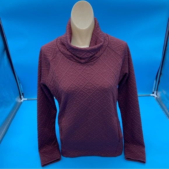 Sherpa Adventure Gear Nyano Pullover Top Plum Textured Front Hiking Pocket Small - Picture 1 of 13